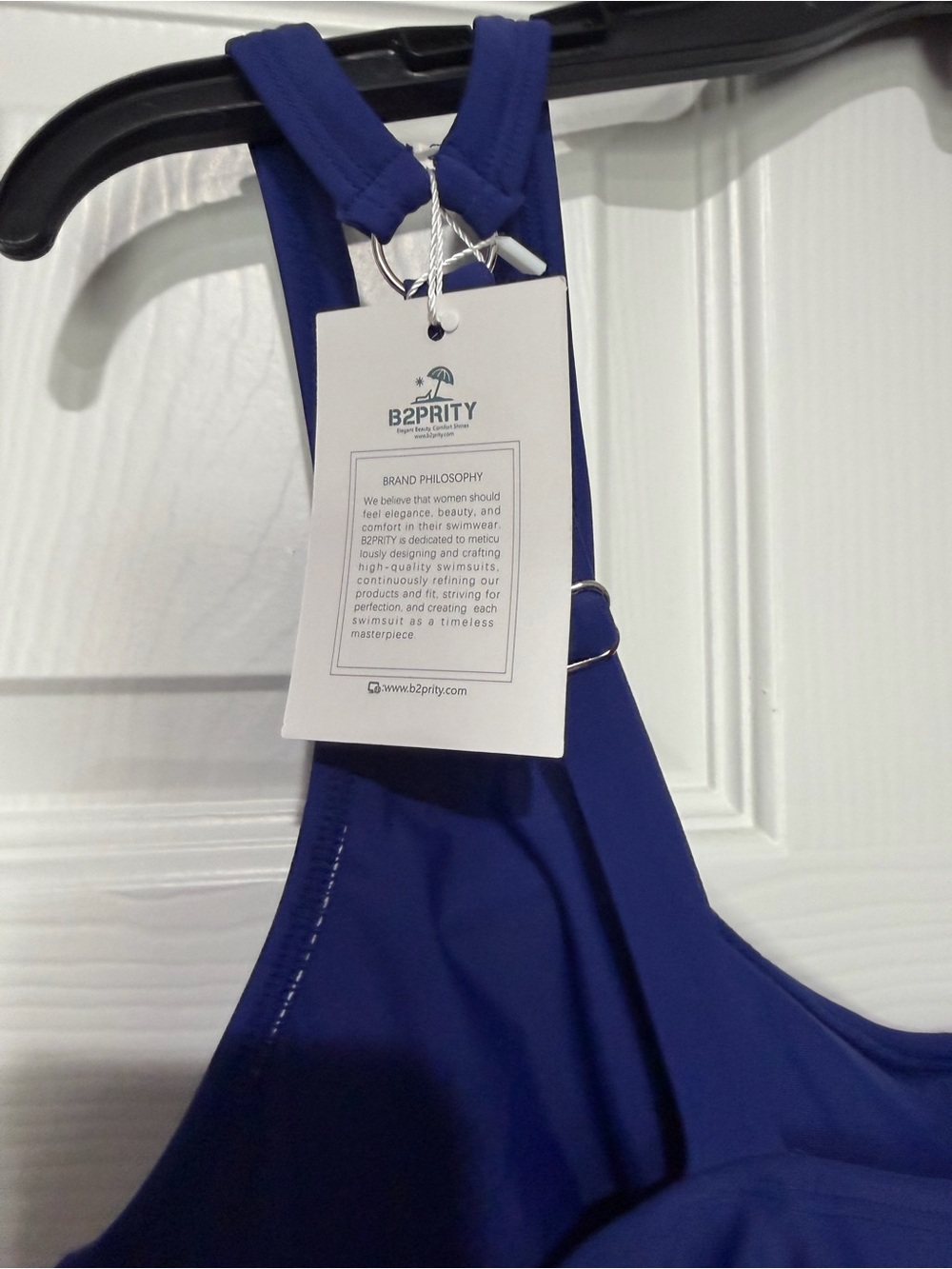 Classic Adjustable-Strap One-Piece Swimsuit — Deep Blue - Picture 2 of 6